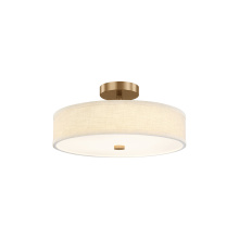 Justice Design Group (Yellow) FAB-9301-CREM-BRSS - Genova 18" LED Low-Profile Drum Semi-Flush